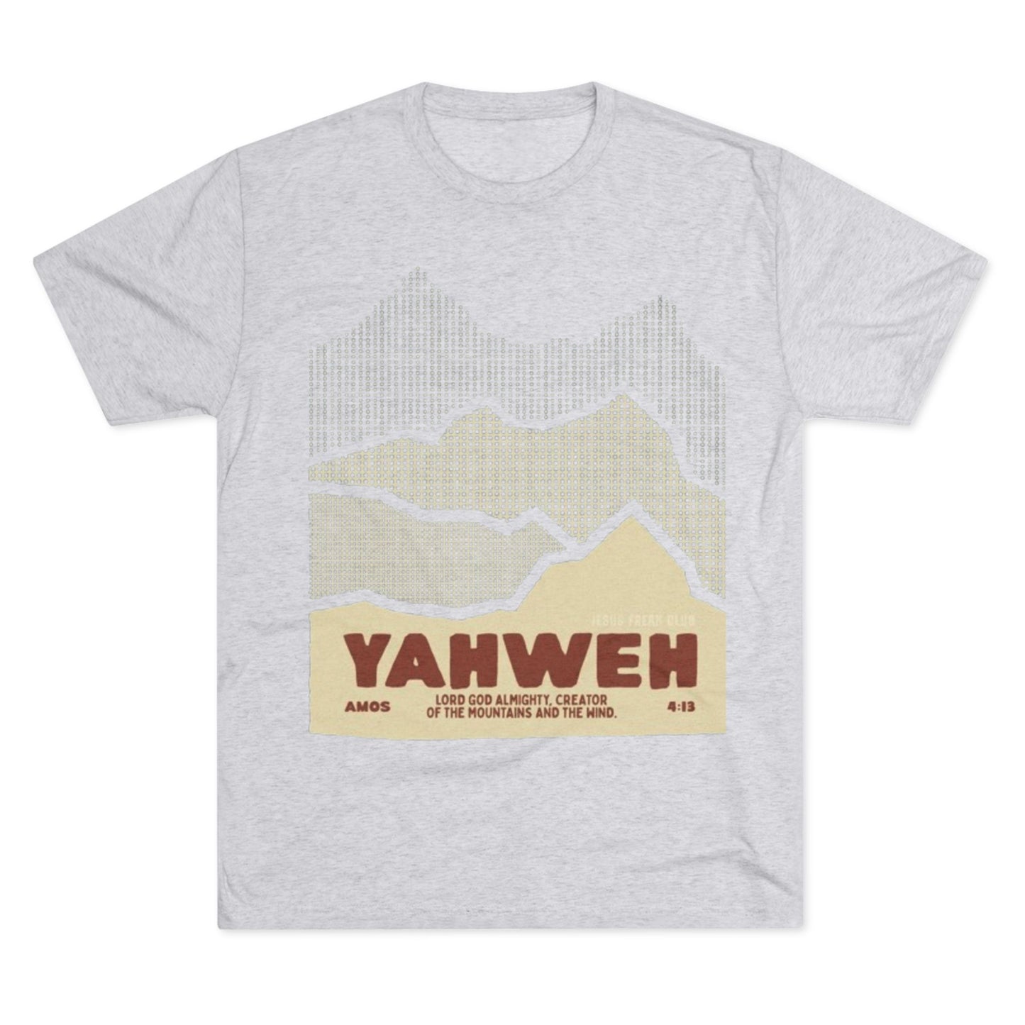 Faith-Inspired Unisex Tri-Blend Crew Tee - Yahweh Mountain Graphic