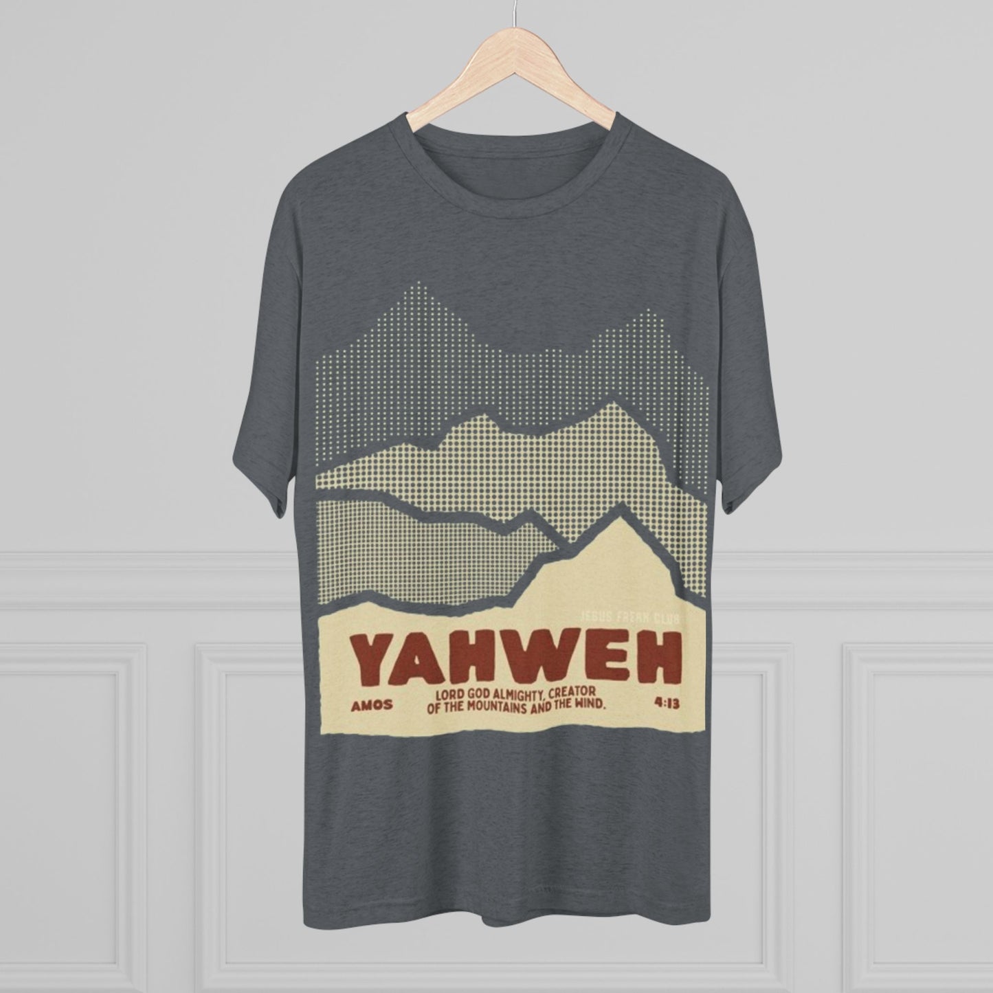 Faith-Inspired Unisex Tri-Blend Crew Tee - Yahweh Mountain Graphic