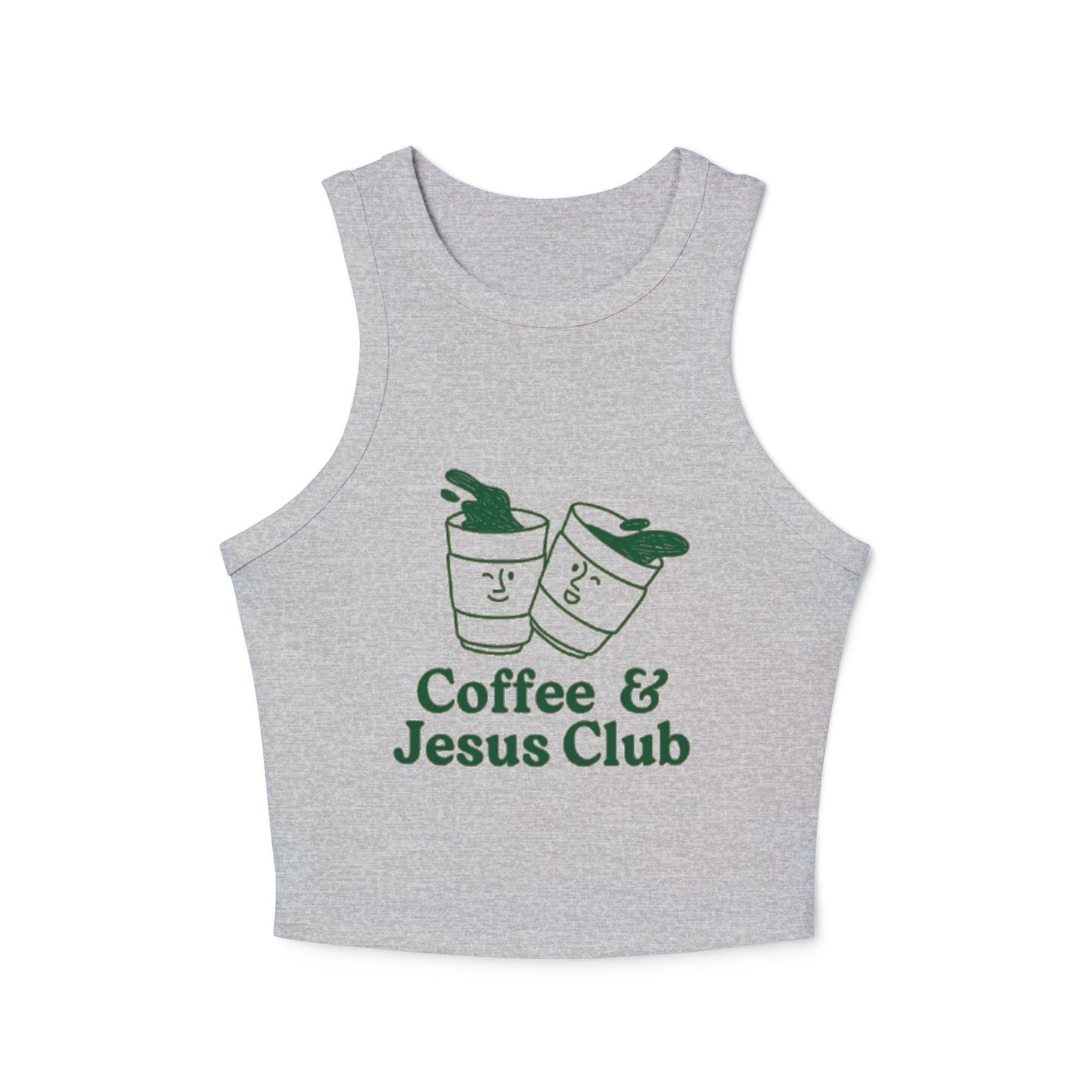 Coffee & Jesus Club Women's Micro Rib Racer Tank Top
