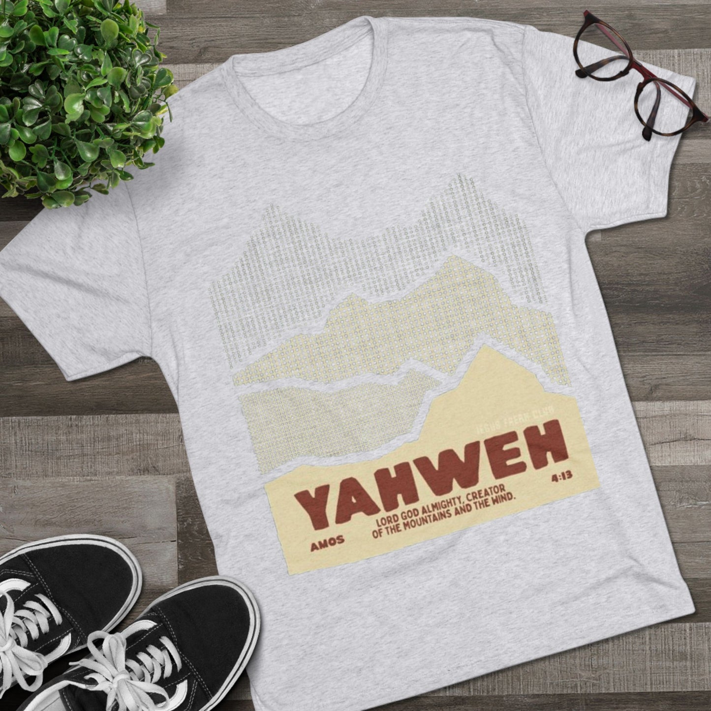 Faith-Inspired Unisex Tri-Blend Crew Tee - Yahweh Mountain Graphic