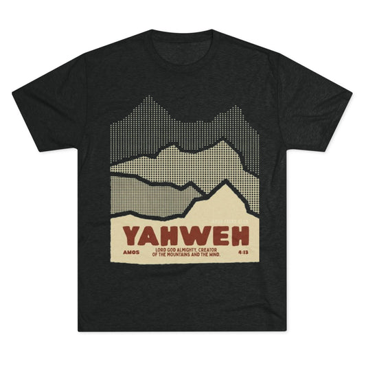 Faith-Inspired Unisex Tri-Blend Crew Tee - Yahweh Mountain Graphic