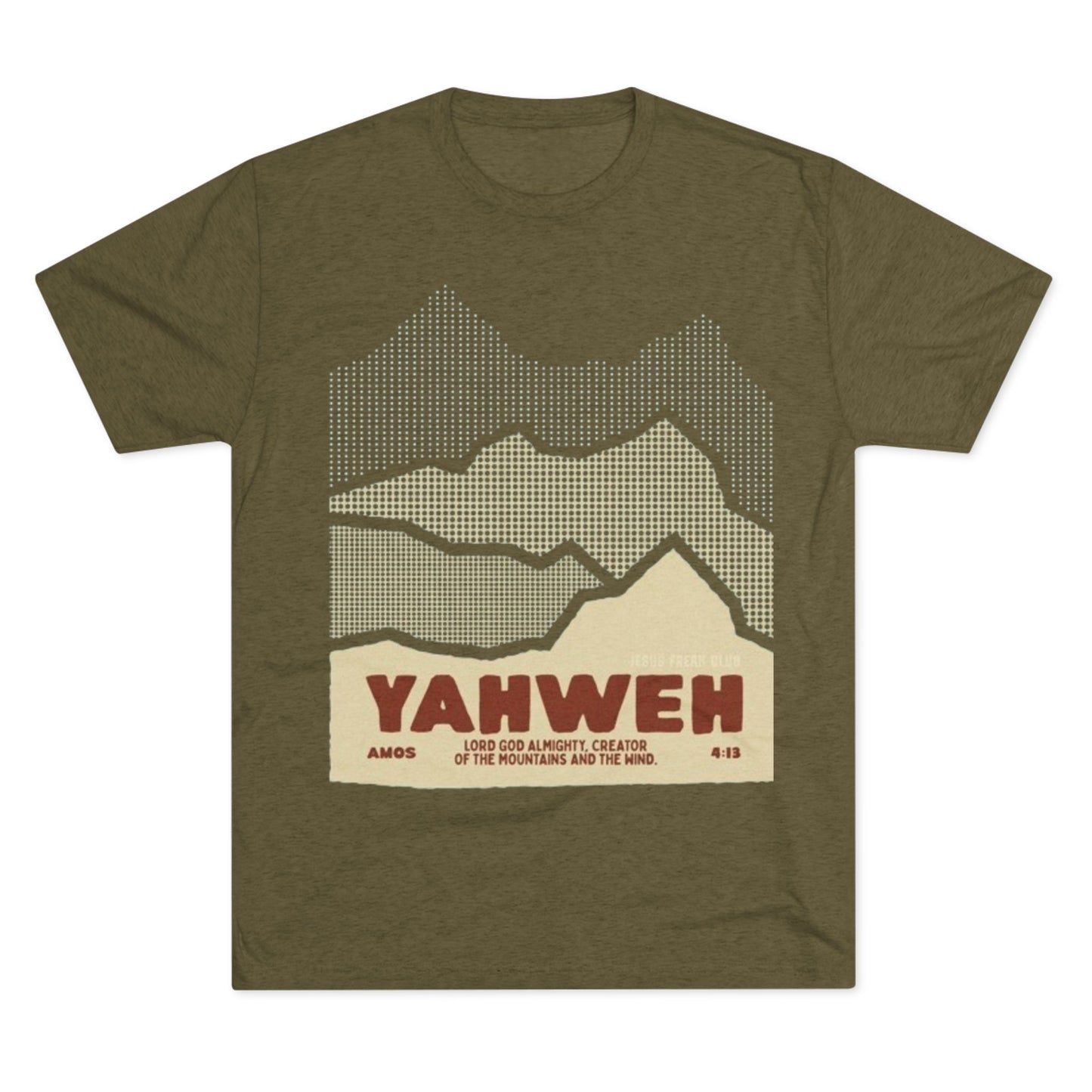 Faith-Inspired Unisex Tri-Blend Crew Tee - Yahweh Mountain Graphic