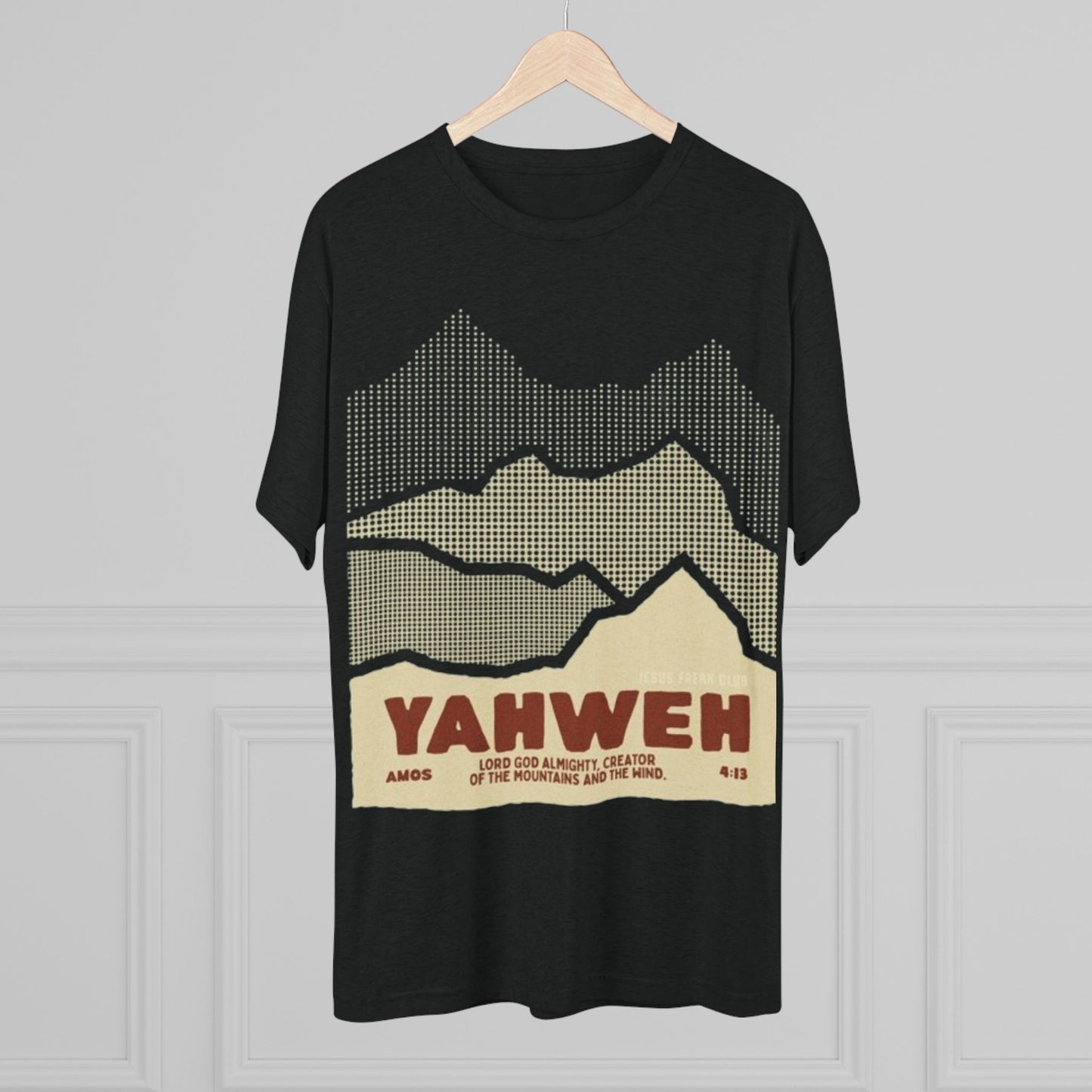 Faith-Inspired Unisex Tri-Blend Crew Tee - Yahweh Mountain Graphic