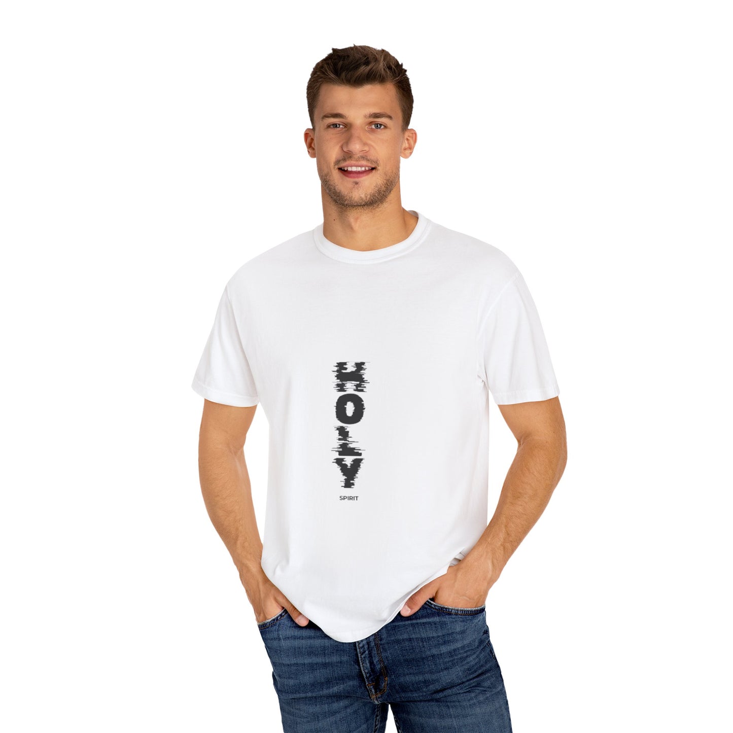 Holy Unisex Garment-Dyed T-Shirt, Faith-Based Tee, Everyday Wear, Casual Style, Gift for Believers, Spiritual Apparel