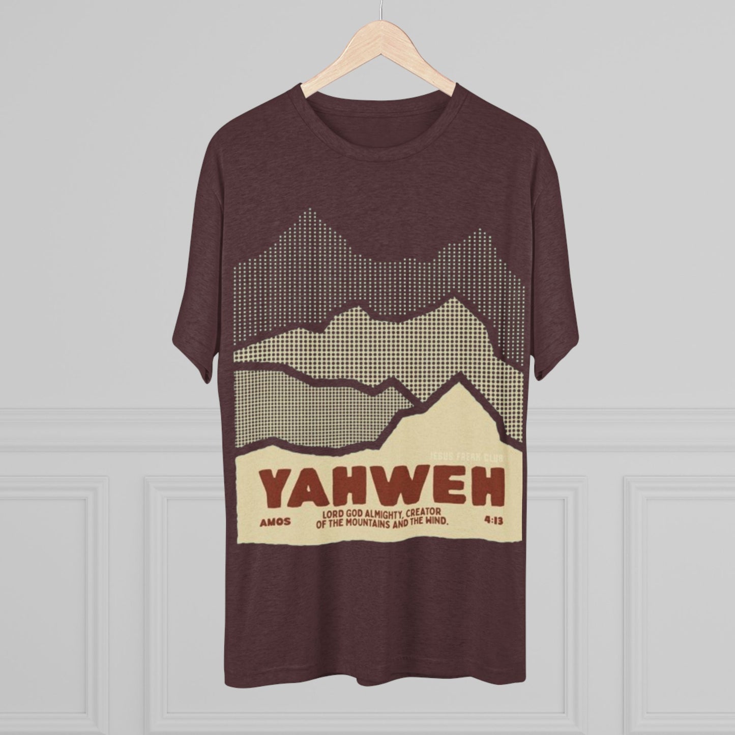 Faith-Inspired Unisex Tri-Blend Crew Tee - Yahweh Mountain Graphic