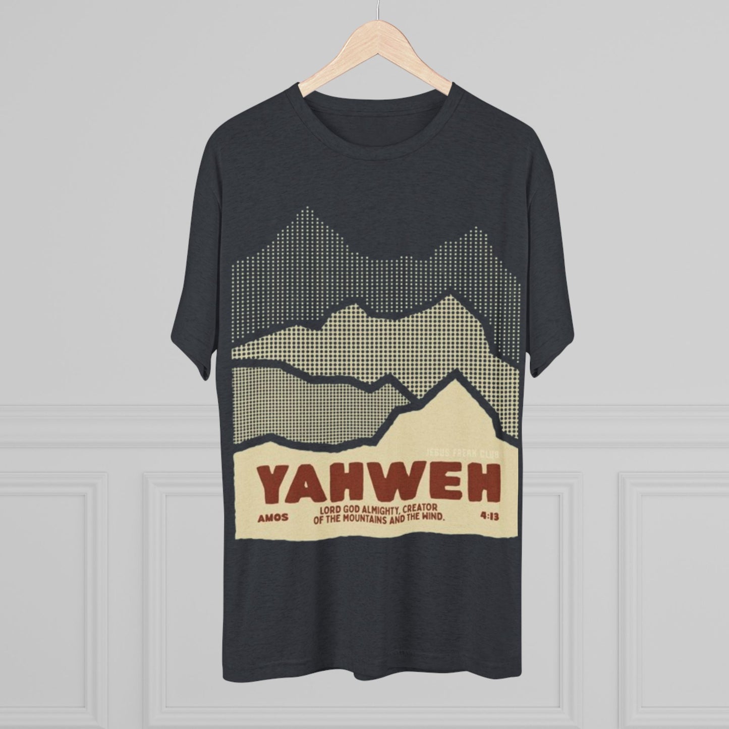 Faith-Inspired Unisex Tri-Blend Crew Tee - Yahweh Mountain Graphic