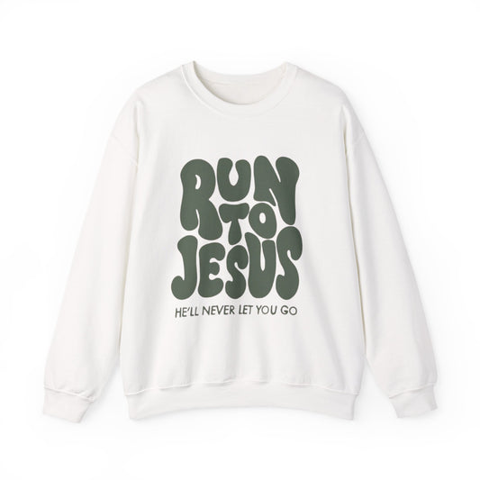 Run to Jesus Sweatshirt - Unisex Christian Crewneck for Comfort and Faith