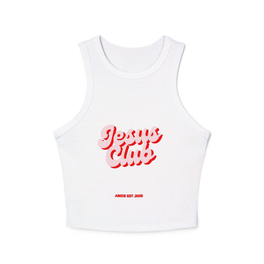 Jesus Club Women's Crop Tank Top | Summer Fashion, Casual Wear, Gift for Believers, Outdoor Activities, Festivals