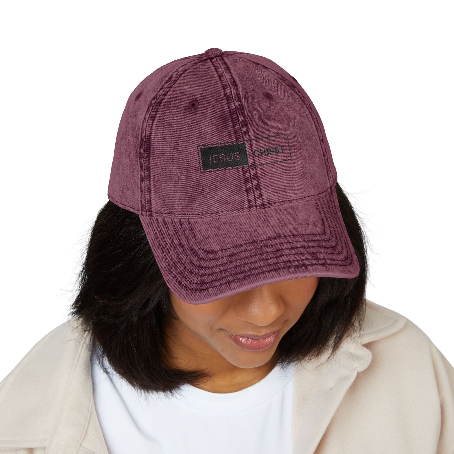 Vintage Embroidered Cap - Casual Christian Hat, Perfect for Gifts, Spiritual Events, Everyday Wear, Missions Trip Accessories