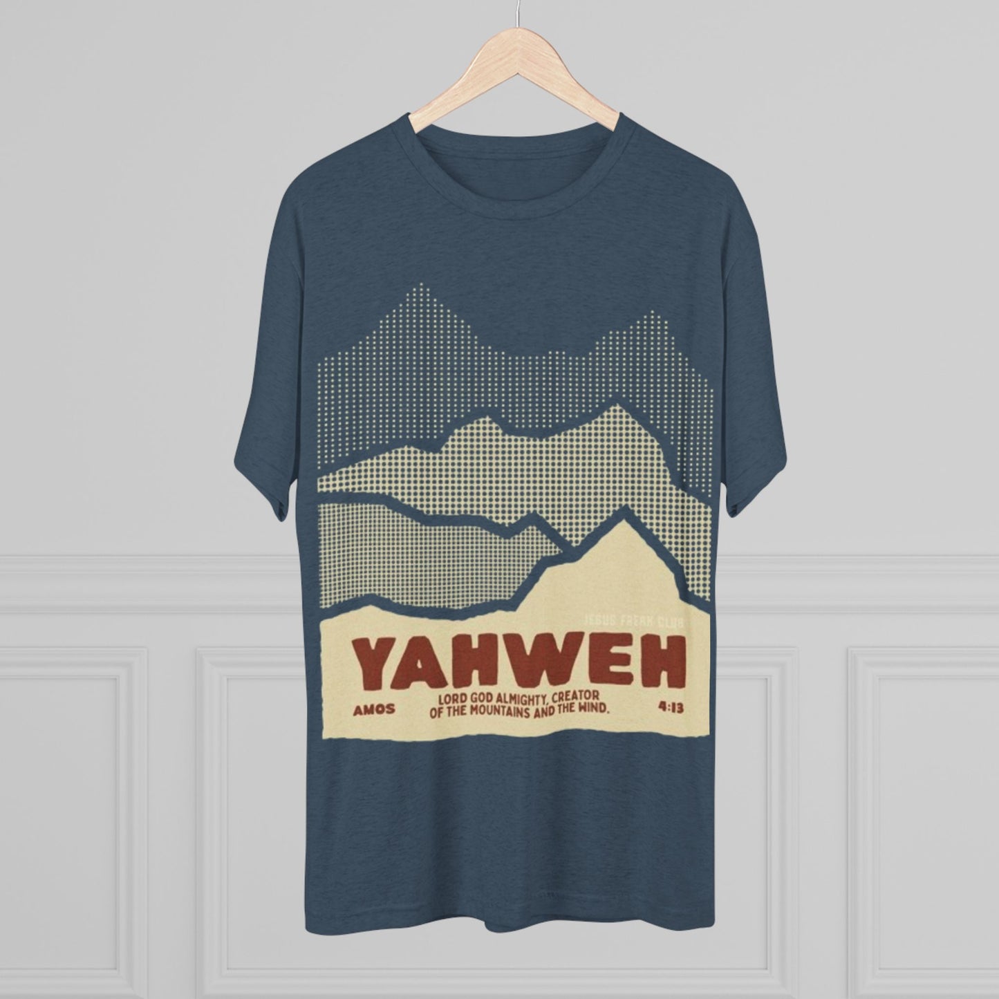 Faith-Inspired Unisex Tri-Blend Crew Tee - Yahweh Mountain Graphic