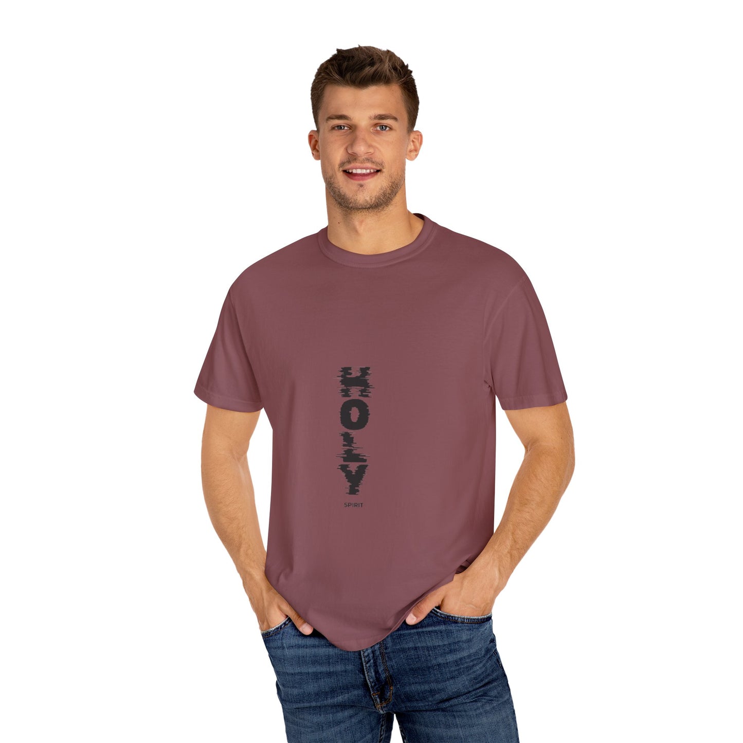 Holy Unisex Garment-Dyed T-Shirt, Faith-Based Tee, Everyday Wear, Casual Style, Gift for Believers, Spiritual Apparel