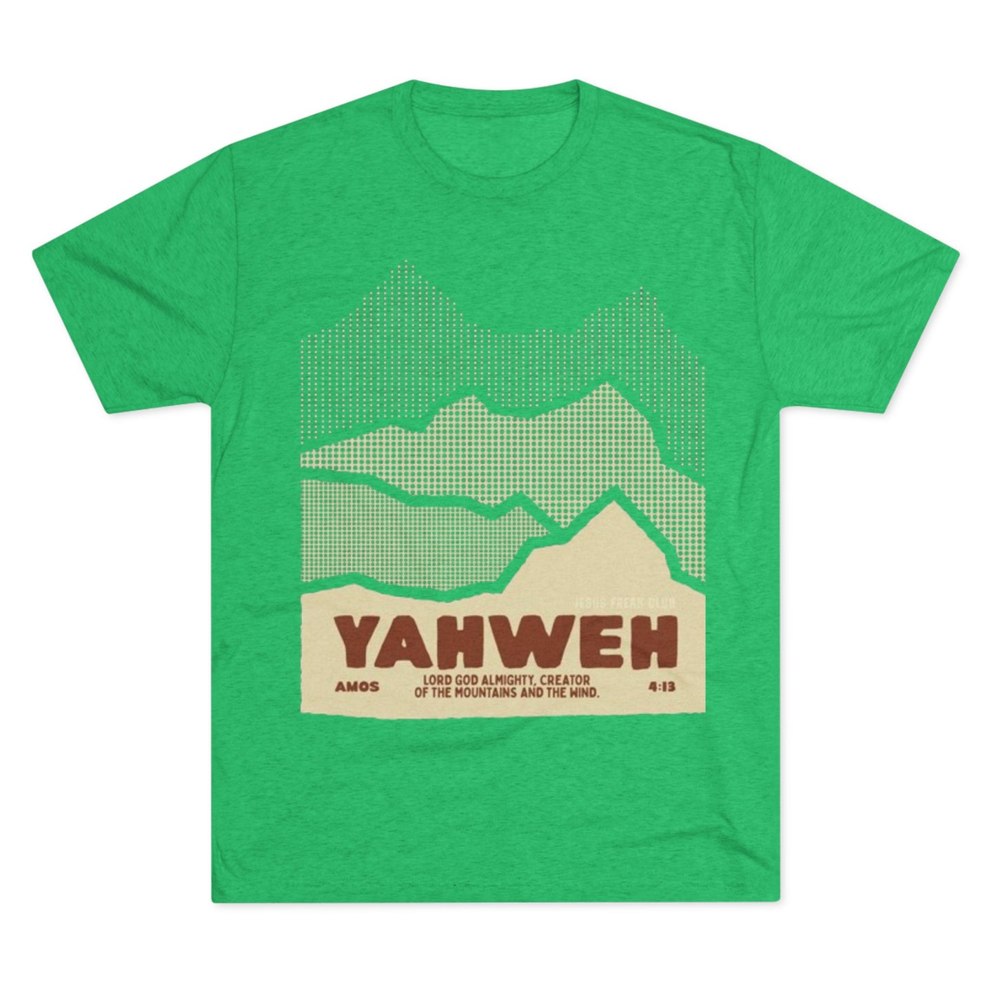 Faith-Inspired Unisex Tri-Blend Crew Tee - Yahweh Mountain Graphic