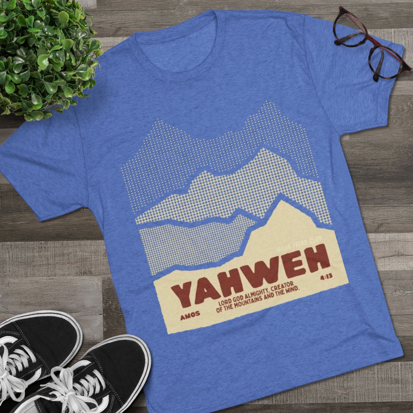 Faith-Inspired Unisex Tri-Blend Crew Tee - Yahweh Mountain Graphic