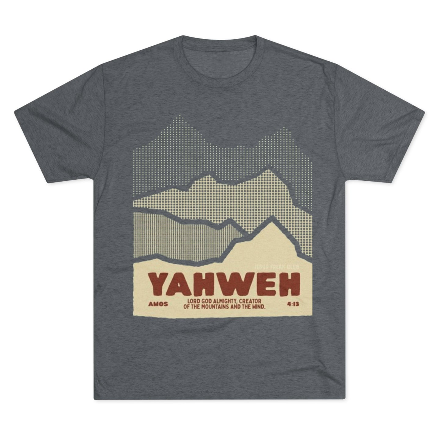 Faith-Inspired Unisex Tri-Blend Crew Tee - Yahweh Mountain Graphic