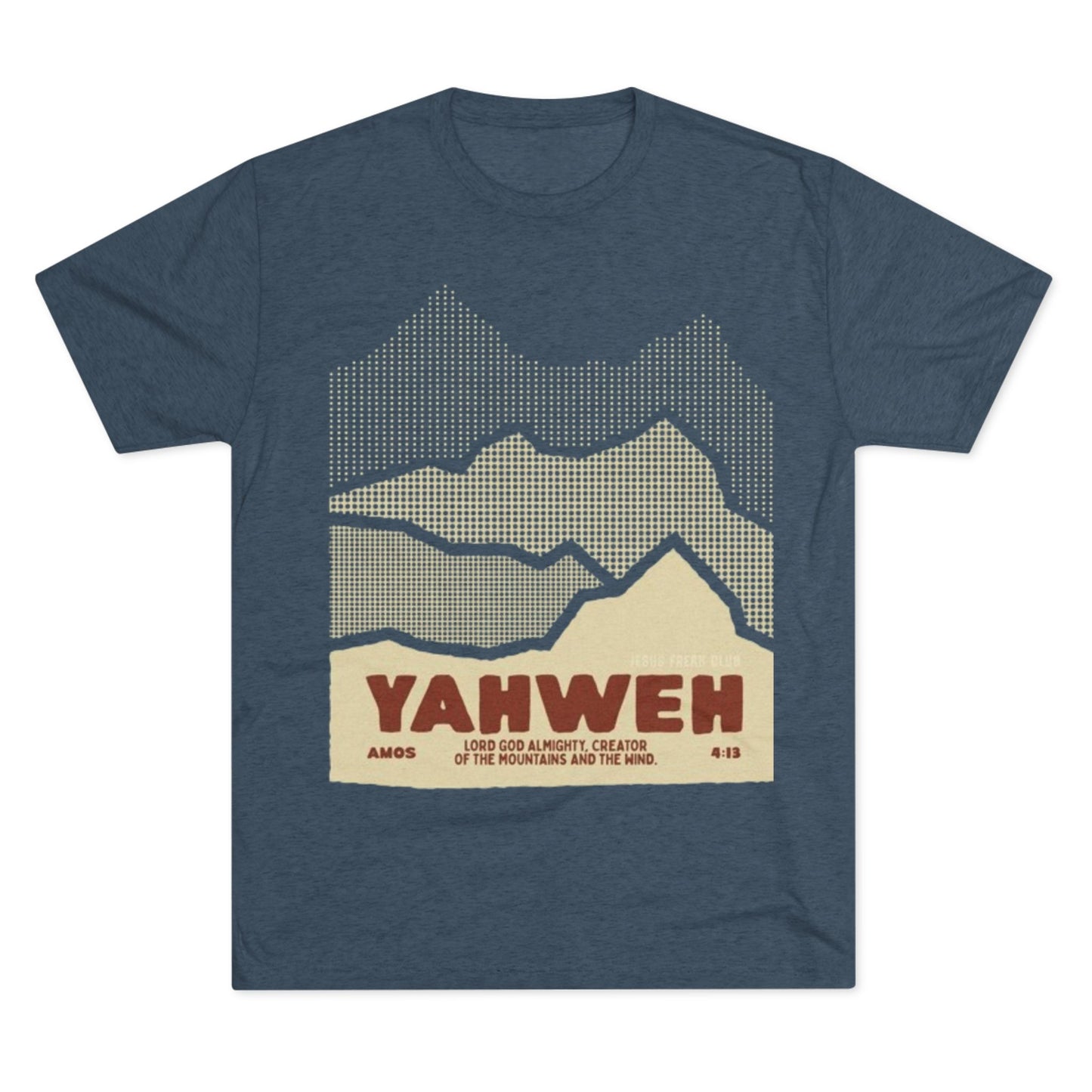 Faith-Inspired Unisex Tri-Blend Crew Tee - Yahweh Mountain Graphic