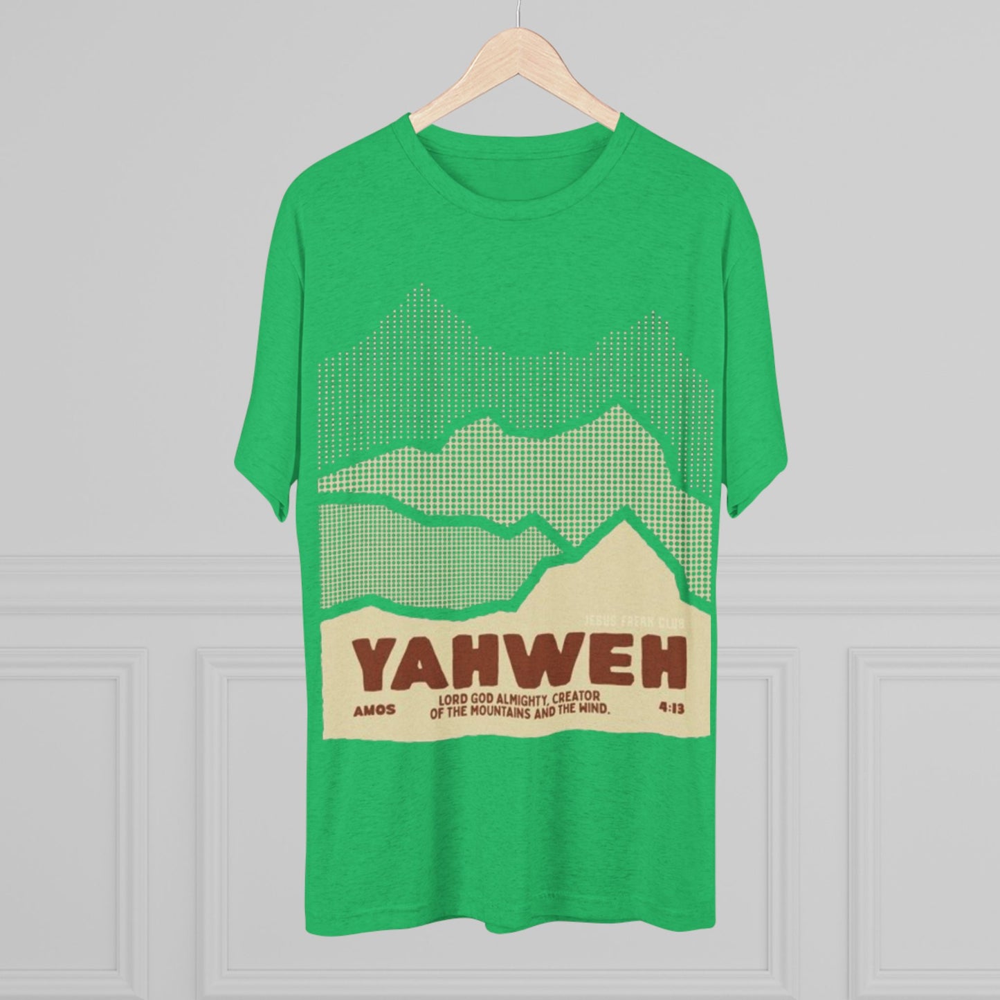 Faith-Inspired Unisex Tri-Blend Crew Tee - Yahweh Mountain Graphic