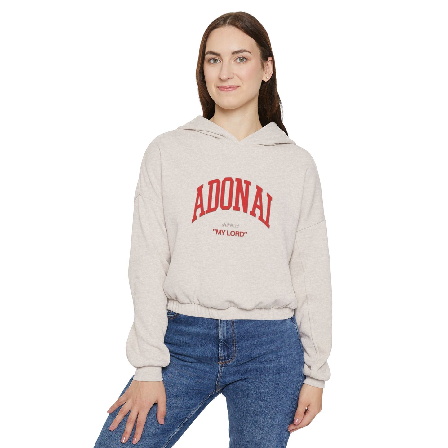 Adonai Women's Cinched Bottom Hoodie - Casual Comfort with a Meaningful Message