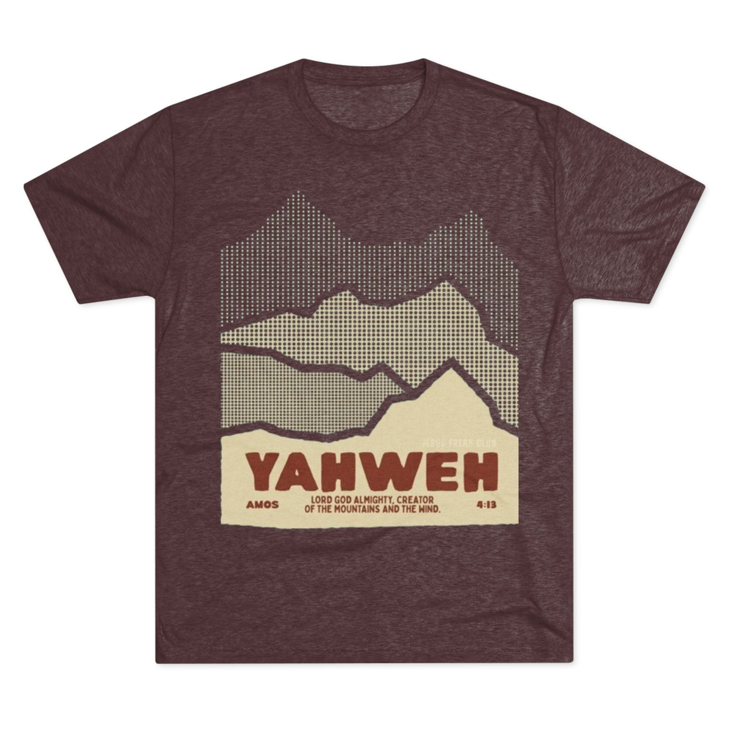 Faith-Inspired Unisex Tri-Blend Crew Tee - Yahweh Mountain Graphic