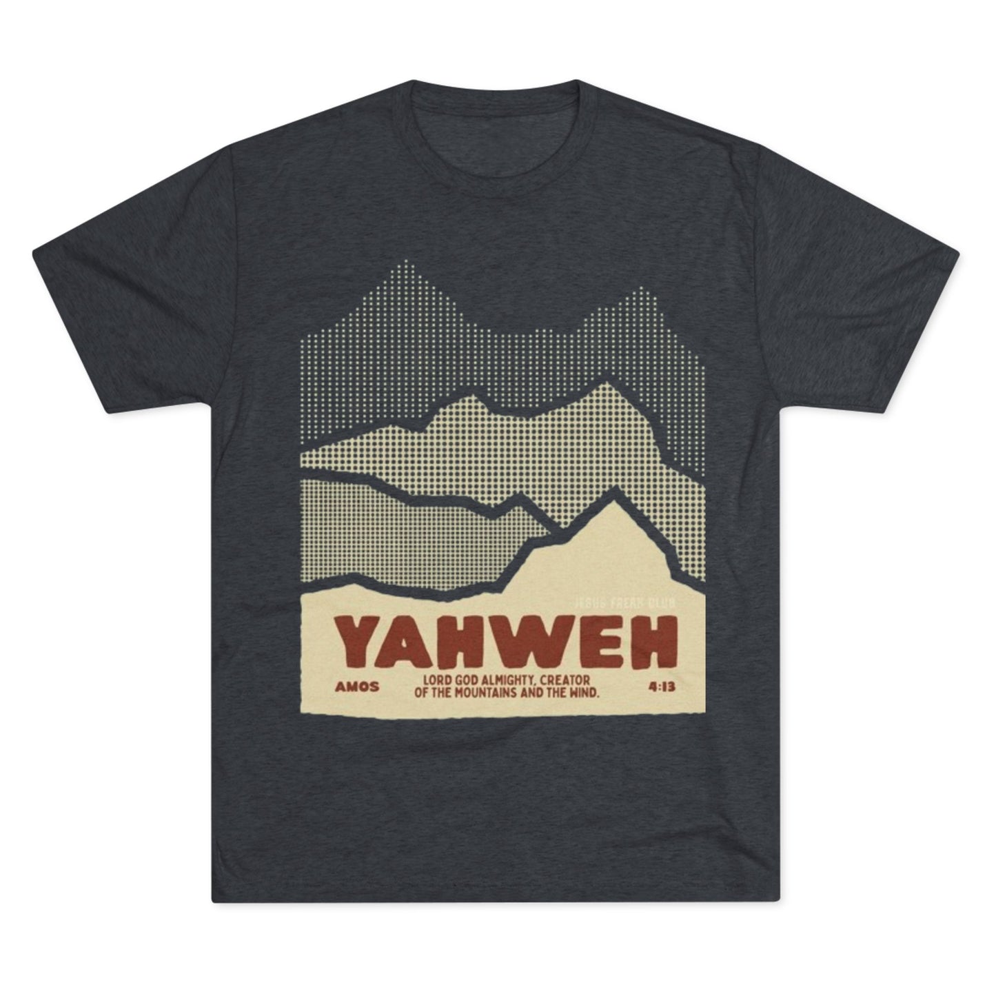 Faith-Inspired Unisex Tri-Blend Crew Tee - Yahweh Mountain Graphic