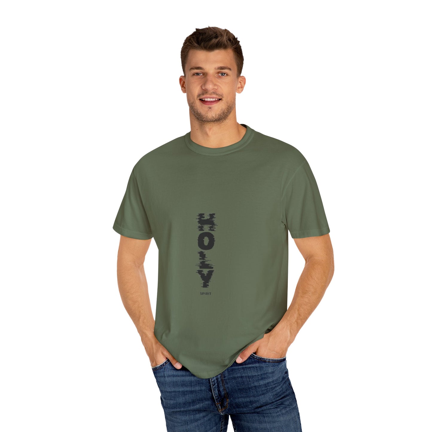 Holy Unisex Garment-Dyed T-Shirt, Faith-Based Tee, Everyday Wear, Casual Style, Gift for Believers, Spiritual Apparel
