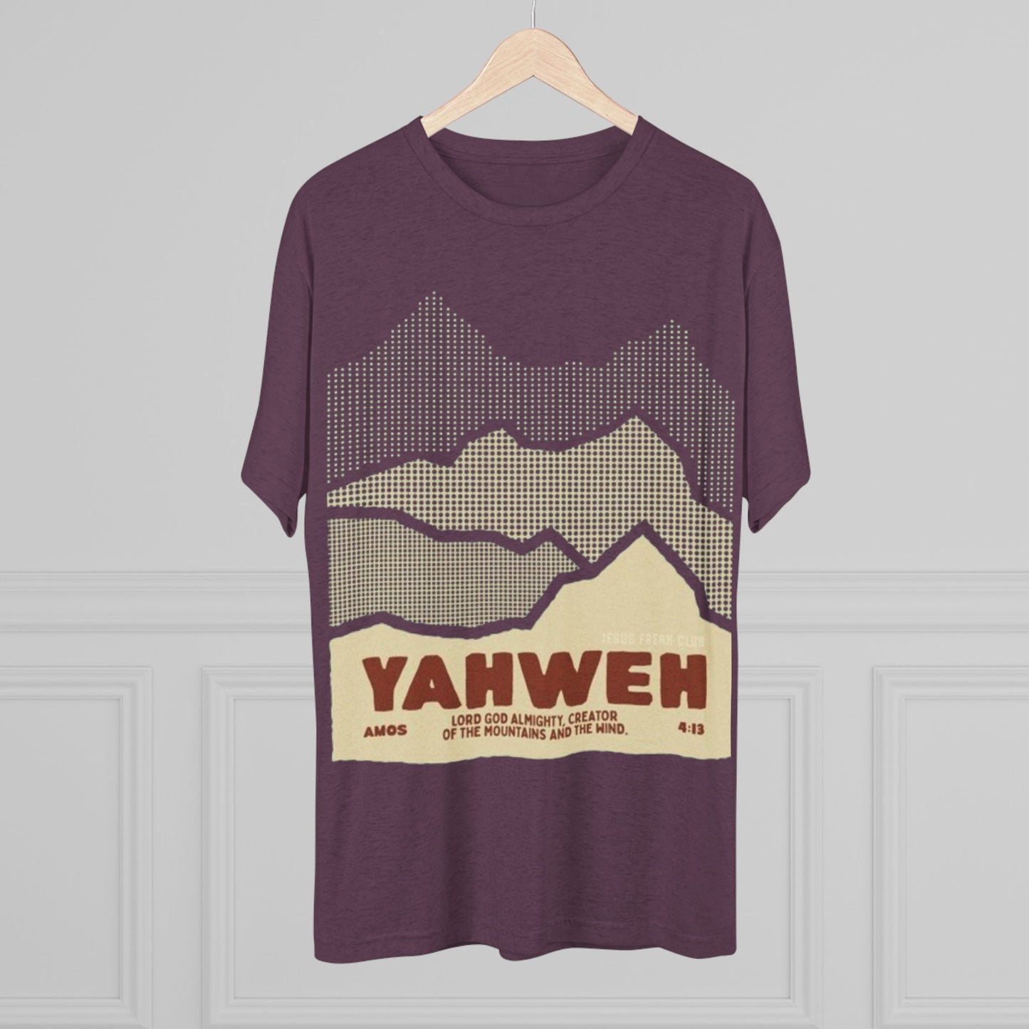 Faith-Inspired Unisex Tri-Blend Crew Tee - Yahweh Mountain Graphic
