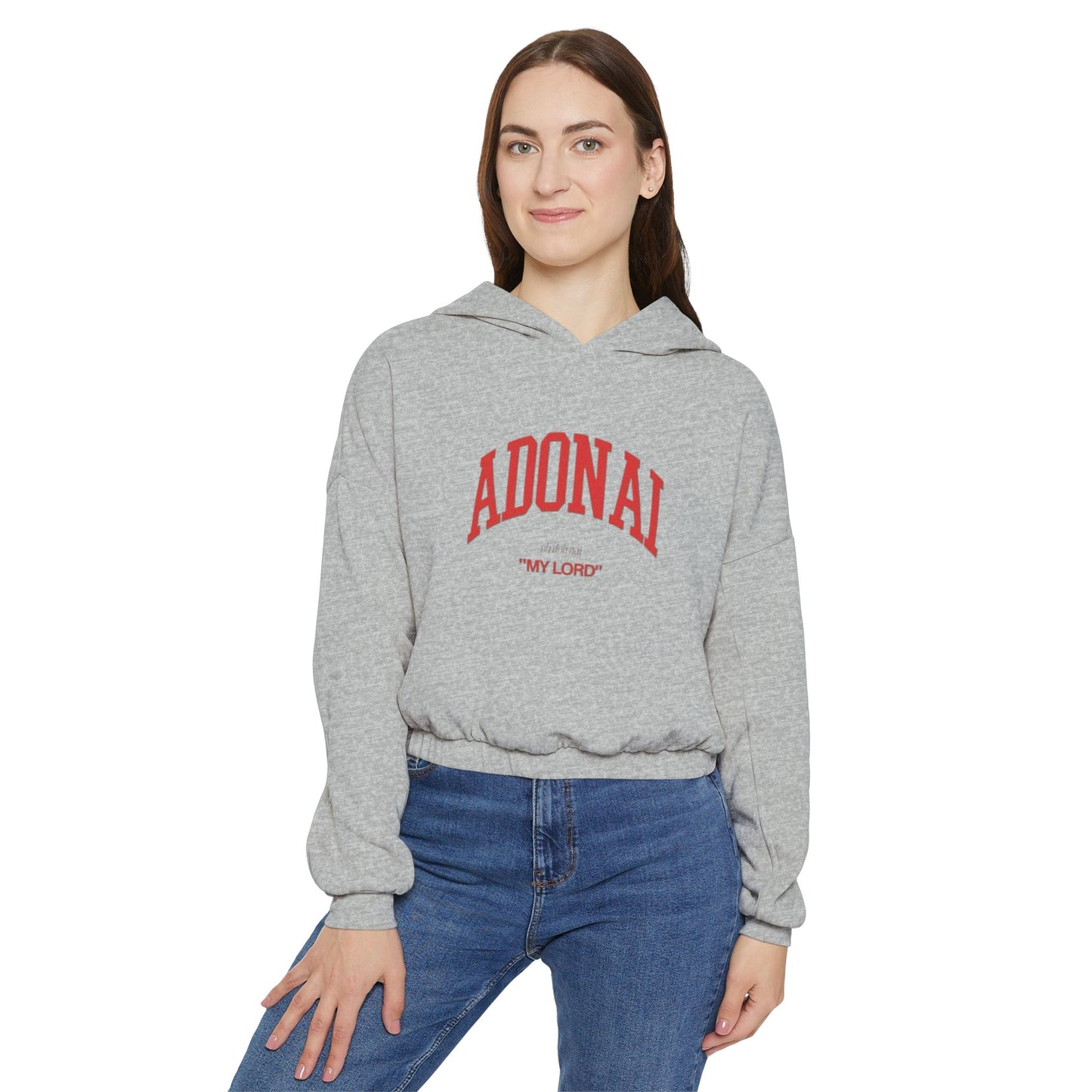 Adonai Women's Cinched Bottom Hoodie - Casual Comfort with a Meaningful Message