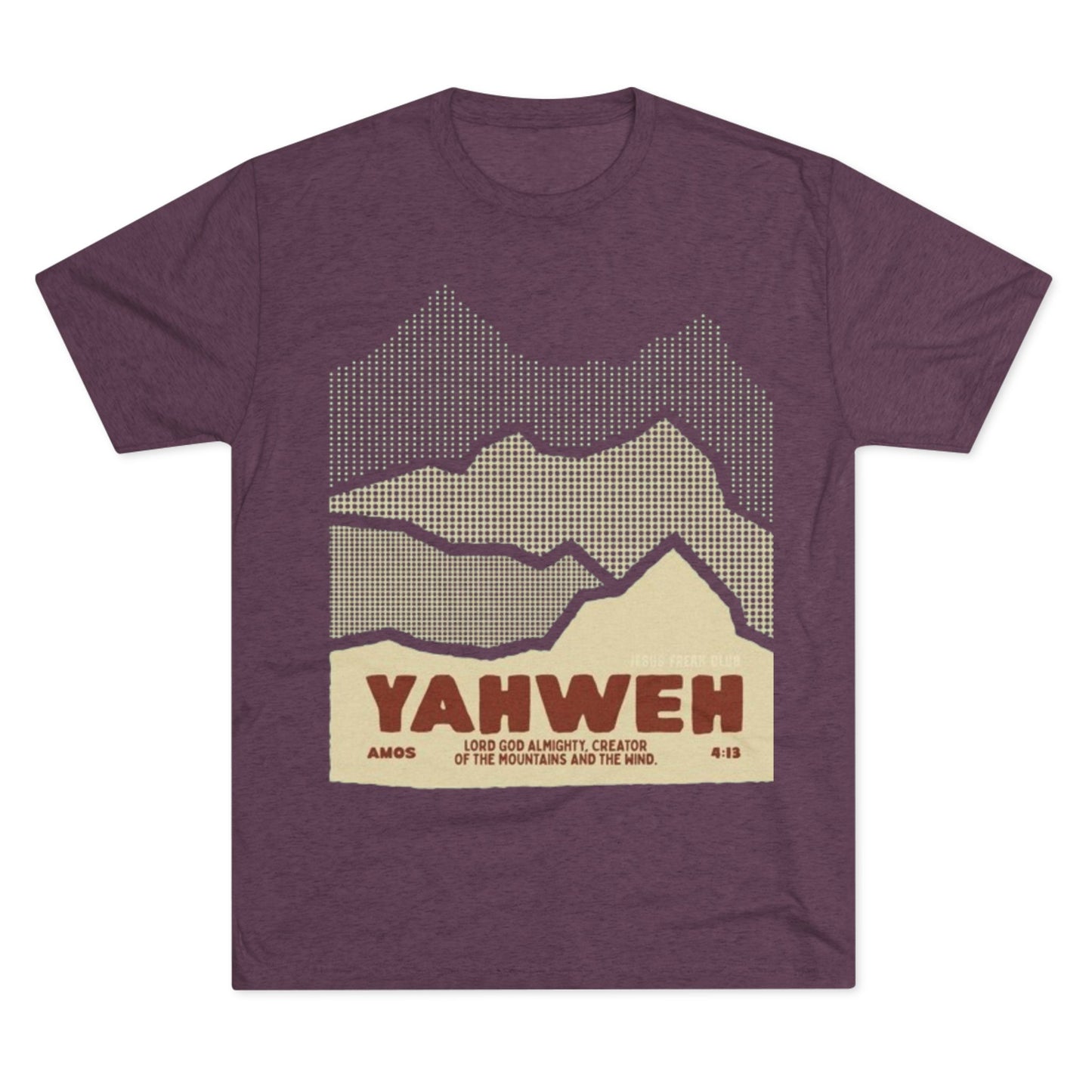 Faith-Inspired Unisex Tri-Blend Crew Tee - Yahweh Mountain Graphic