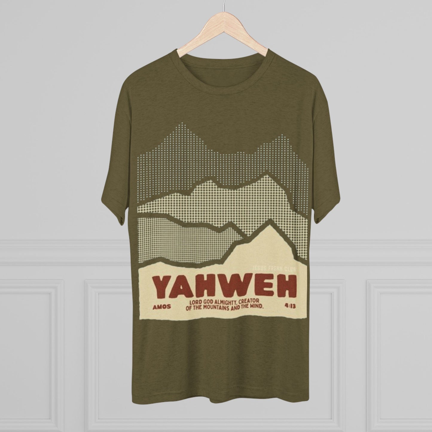 Faith-Inspired Unisex Tri-Blend Crew Tee - Yahweh Mountain Graphic
